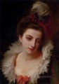 Retrato de una dama con sombrero de plumas dama Gustave Jean Jacquet